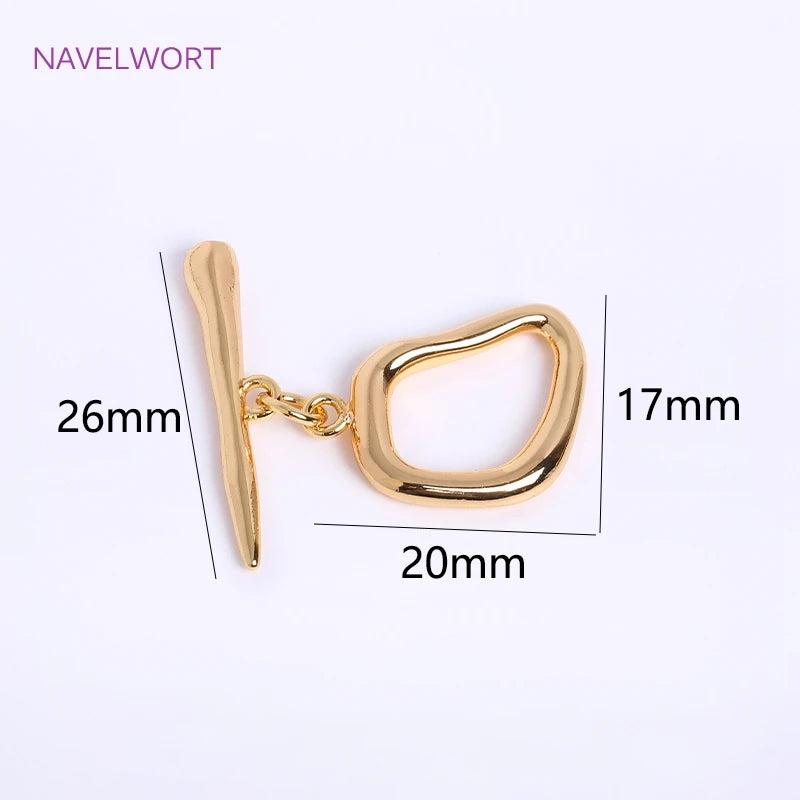 18K Plated Irregular Toggle Clasp for DIY Jewelry Making