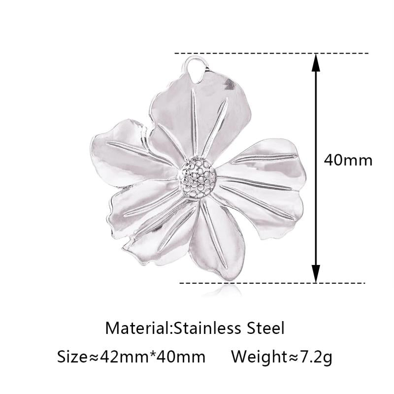 3pcs Stainless Steel Daisy Flower Charms for DIY Jewelry Making