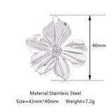 3pcs Stainless Steel Daisy Flower Charms for DIY Jewelry Making