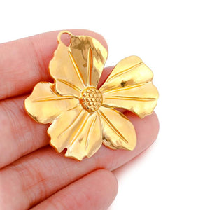 3pcs Stainless Steel Daisy Flower Charms for DIY Jewelry Making