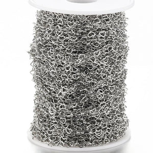 1M Stainless Steel 4mm Love Heart Chains for DIY Jewelry Making