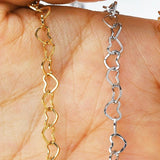 1M Stainless Steel 4mm Love Heart Chains for DIY Jewelry Making