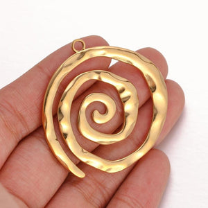 3pcs Circle Spiral Pattern Embossed Charms for DIY Jewelry Making