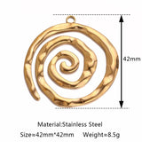 3pcs Circle Spiral Pattern Embossed Charms for DIY Jewelry Making