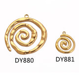 3pcs Circle Spiral Pattern Embossed Charms for DIY Jewelry Making