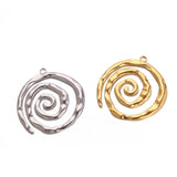 3pcs Circle Spiral Pattern Embossed Charms for DIY Jewelry Making