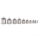 10Pcs Stainless Steel Leather Cord Crimp Caps DIY Jewelry Craft