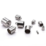10Pcs Stainless Steel Leather Cord Crimp Caps DIY Jewelry Craft