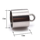 10Pcs Stainless Steel Leather Cord Crimp Caps DIY Jewelry Craft