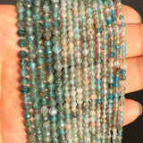 Faceted Stone Beads 2mm 3mm 4mm Sapphire Lapis Lazuli Chalcedony Spacer