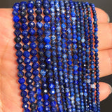 Faceted Stone Beads 2mm 3mm 4mm Sapphire Lapis Lazuli Chalcedony Spacer