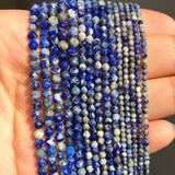 Faceted Stone Beads 2mm 3mm 4mm Sapphire Lapis Lazuli Chalcedony Spacer