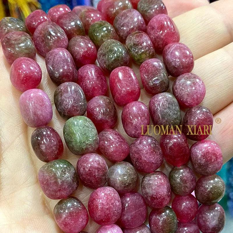 8x12MM Oval Chalcedony Rubellite Red Natural Stone Beads