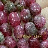 8x12MM Oval Chalcedony Rubellite Red Natural Stone Beads