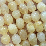 8x12MM Oval Yellow Topazs Chalcedony Stone Spacer Beads