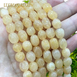 8x12MM Oval Yellow Topazs Chalcedony Stone Spacer Beads