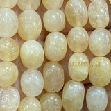8x12MM Oval Yellow Topazs Chalcedony Stone Spacer Beads