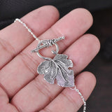 5 Sets Grape Leaf Tibetan Silver Clasps Hooks for Jewelry Making