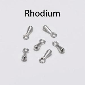 200pcs Copper Water Drop Pendant End Beads Tail Extender Chain