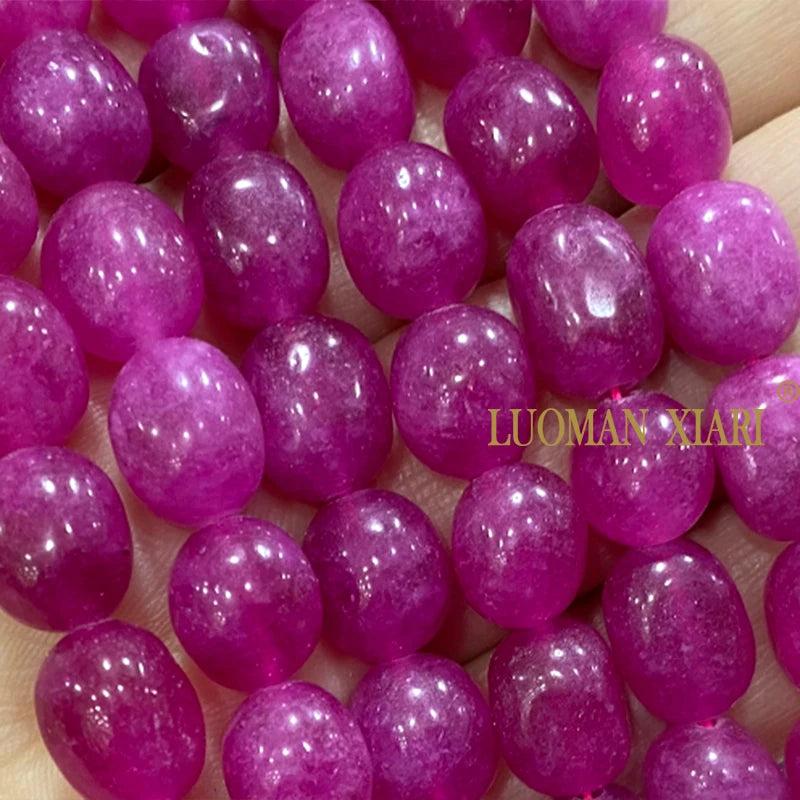 8x12MM Dark Rose Red Chalcedony Loose Spacer Beads