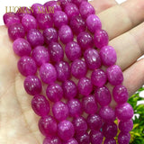 8x12MM Dark Rose Red Chalcedony Loose Spacer Beads