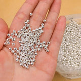 925 Sterling Silver Loose Beads Round Spacer Beads for Jewelry Making