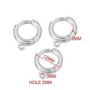 10PCS Stainless Steel Ear Hooks Earring Parts Connectors for Jewelry Making