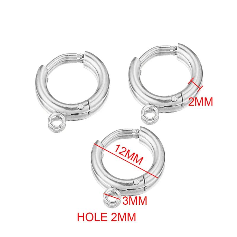 10PCS Stainless Steel Ear Hooks Earring Parts Connectors for Jewelry Making