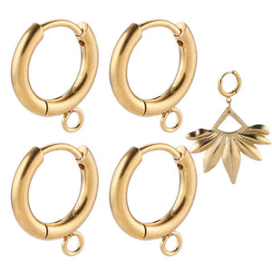 10PCS Stainless Steel Ear Hooks Earring Parts Connectors for Jewelry Making