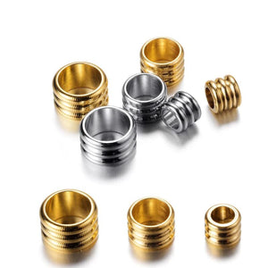 20pcs Stainless Steel Big Hole Spacer Beads DIY Jewelry Making Findings