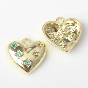 10pc Simplicity Colorful Diamond Love Pendant Jewelry Set