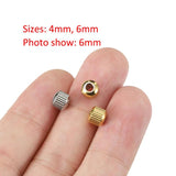 50pcs Stainless Steel Beads 4mm 6mm Spacer Loose Beads for Jewelry Making