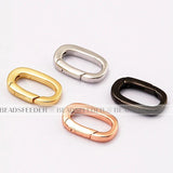 Silver Rose Oval Jewelry Clasp Push Gate Lock