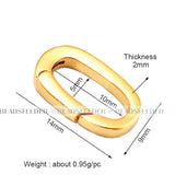 Silver Rose Oval Jewelry Clasp Push Gate Lock