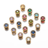 10pcs Stainless Steel Zircon Charms 6mm for Jewelry Making Pendants with Hole