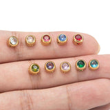 10pcs Stainless Steel Zircon Charms 6mm for Jewelry Making Pendants with Hole