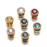 10pcs Stainless Steel Zircon Charms 6mm for Jewelry Making Pendants with Hole