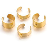 10Pcs Stainless Steel Adjustable Open Rings for Jewelry Making