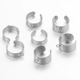 10Pcs Stainless Steel Adjustable Open Rings for Jewelry Making