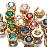 10pcs Stainless Steel Charms Rhinestone Pendant Birthstone Beads