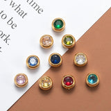 10pcs Stainless Steel Charms Rhinestone Pendant Birthstone Beads