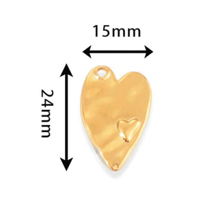 6pcs Stainless Steel Love Charms Heart Pendant DIY Jewelry Findings