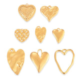 6pcs Stainless Steel Love Charms Heart Pendant DIY Jewelry Findings