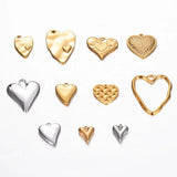 6pcs Stainless Steel Love Charms Heart Pendant DIY Jewelry Findings