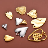 6pcs Stainless Steel Love Charms Heart Pendant DIY Jewelry Findings