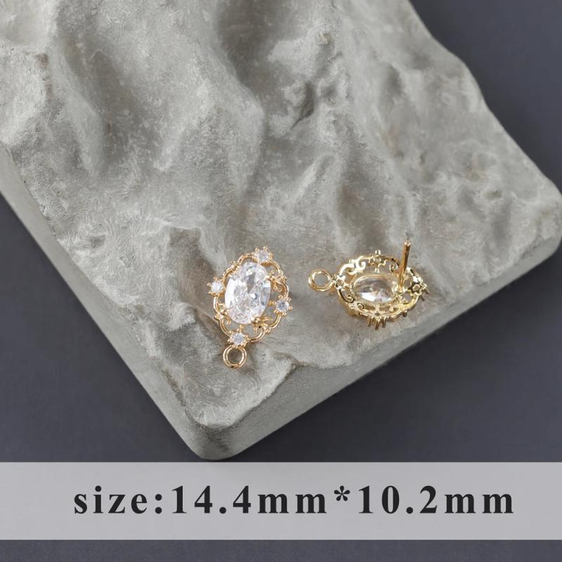 18k Plated Copper Zircon Earring Accessories