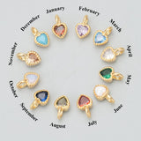 18k Rhodium Plated Copper Zircon Charms DIY Pendants 6pcs/lot