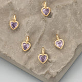 18k Rhodium Plated Copper Zircon Charms DIY Pendants 6pcs/lot