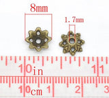 DIY Earrings Jewelry Beads Caps Antique Bronze Findings 150PCs