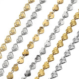 2M 1M Stainless Steel Chains Love Heart for Necklace Bracelet DIY